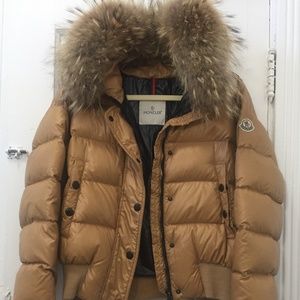 Moncler Jacket Parka Bomber Hooded Fur Puffer